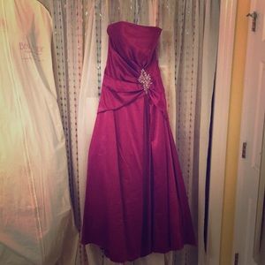 Maroon silk prom dress